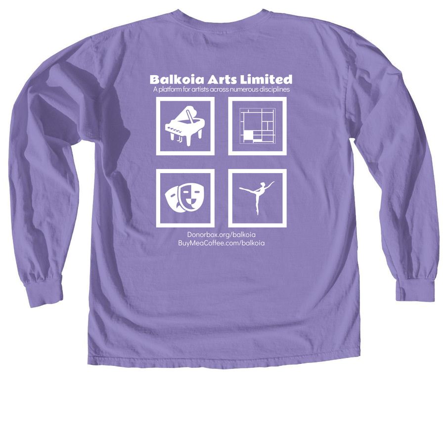 Balkoia Arts Limited, a Violet Comfort Colors Long Sleeve Tee (back-view)