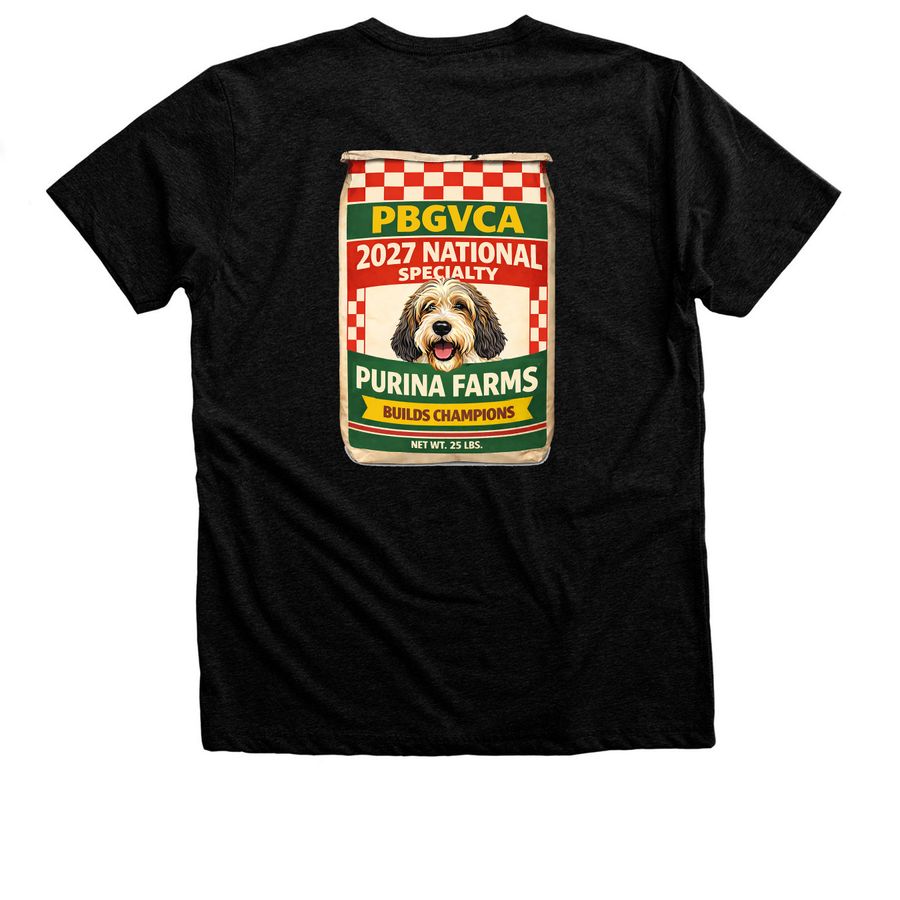 PBGVCA NATIONAL LOGO WEAR - FRONT & BACK, a Black Heather Premium Unisex Tee (back-view)