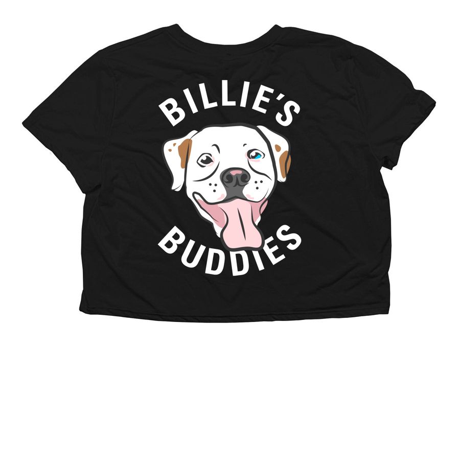 BB - Dual Logo Collection, a Black Women?s Flowy Cropped Tee (back-view)