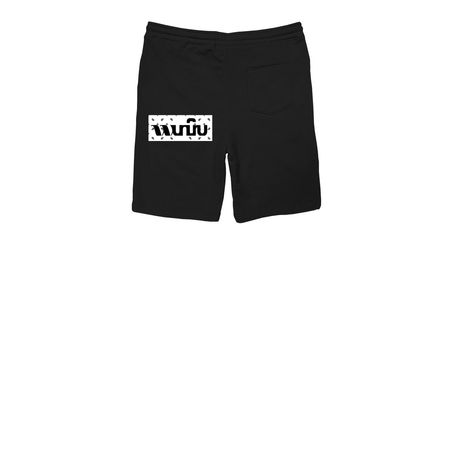 WunCru Band Shorts, a Black Midweight Fleece Shorts (back-view)