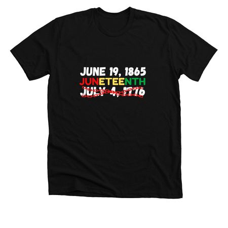 Juneteenth not July 4th, a Solid Black Blend Premium Unisex Tee