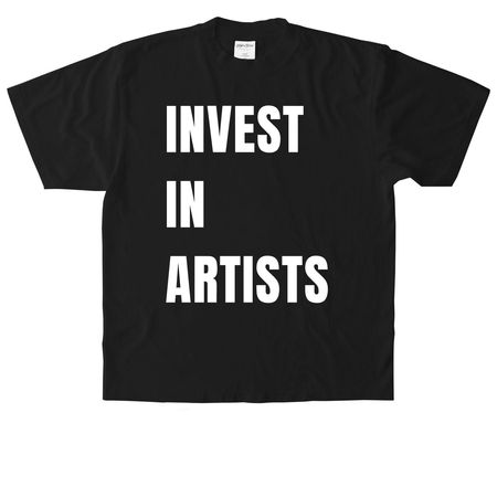 INVEST IN ARTISTS TEE, a Black Heavyweight Garment Dye Tee