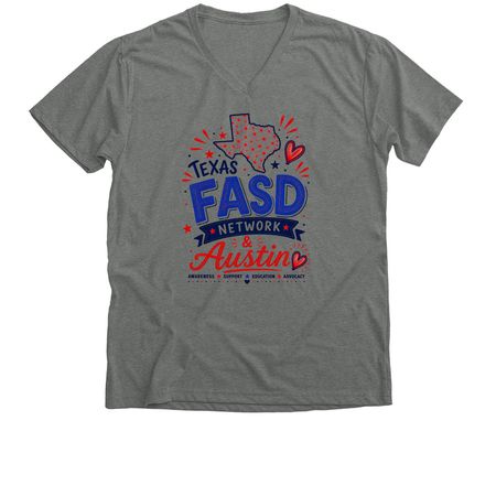 TX FASD - Austin, a Deep Heather Premium V-Neck Tee