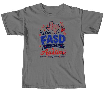 TX FASD - Austin, a Grey Comfort Colors Unisex Tee
