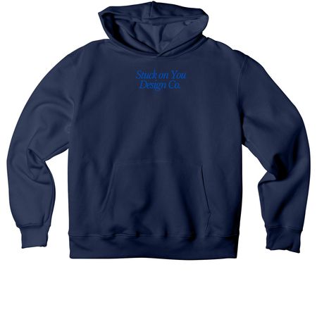 Blue/Blue SOYDC Shirt, a Navy Premium Heavyweight Pullover Hoodie