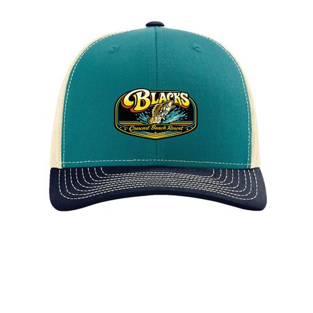 Blacks Resort Hats, a Blue Teal/ Birch/ Navy Printed Snapback Trucker Cap