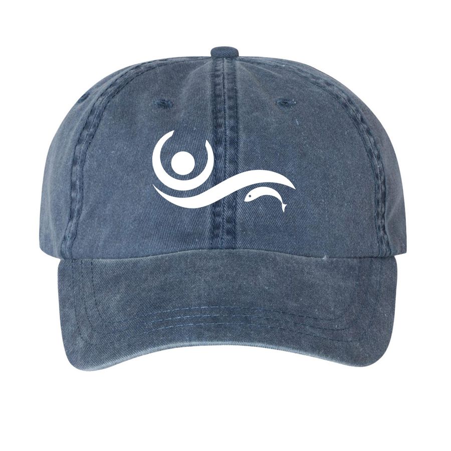 Salem Sound Coastwatch Gear - Hat, a Navy Printed Pigment Dye Baseball Cap