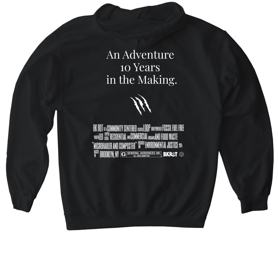 Unaffiliated Dinosaur Movie Tee, a Black Gildan Softstyle Pullover Hoodie (back-view)