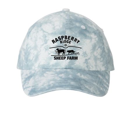 RRSF Logo Hat, a Light Blue Printed Tie Dye Baseball Hat