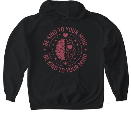 Be Kind to You Mind, a Black Gildan Softstyle Pullover Hoodie