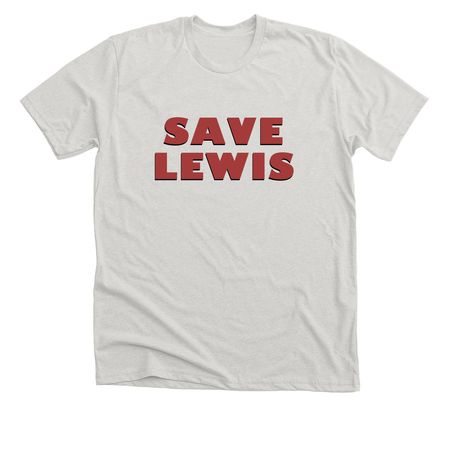 Save Lewis Logo Red, a Heather Cement Premium Unisex Tee