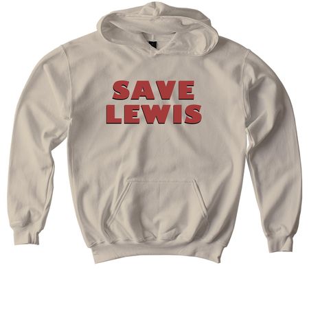 Save Lewis Logo Red, a Sand Softstyle Youth Pullover Hoodie