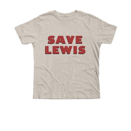 Save Lewis Logo Red, a Heather Dust Premium Youth Tee