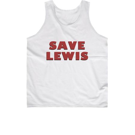 Save Lewis Logo Red, a White Classic Unisex Tank Top