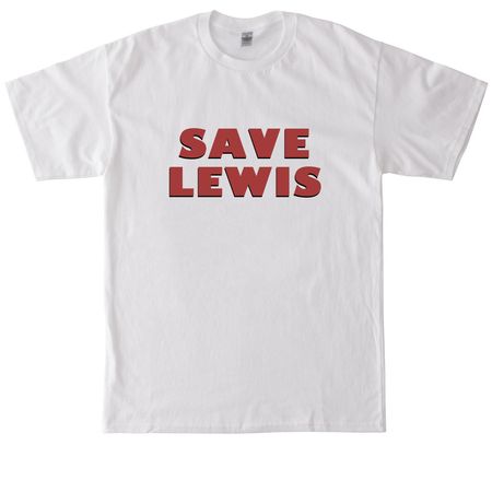 Save Lewis Logo Red, a White Tall Classic Unisex Tee