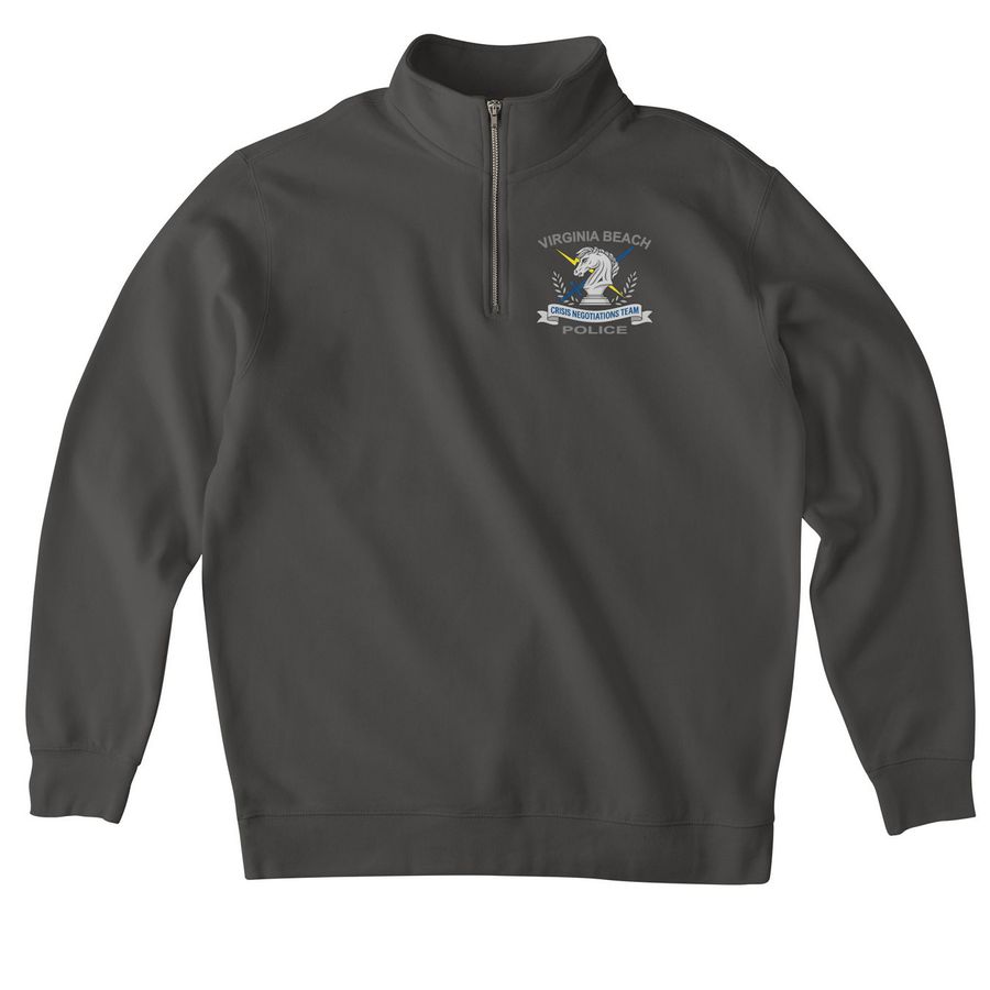 Color Front only, a Asphalt Midweight Quarter Zip Pullover