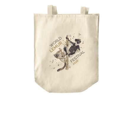 2026 World Lemur Festival Tote Bags, a Natural Over-the-Shoulder Shopping Tote Bag