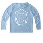 Sage Mountain Activewear, a Light Blue UV Performance Long Sleeve Hoodie (back-view)