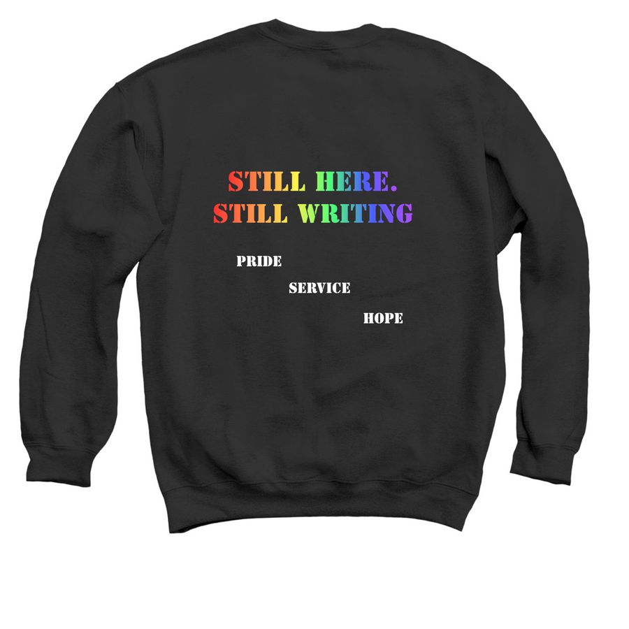 A Story Unfinished, a Black Crewneck Sweatshirt (back-view)