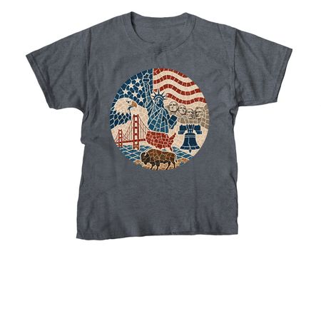 Mosaic USA, a Dark Heather Youth Unisex Tee