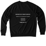 MBTS Autism Awareness Month 2026, a Deep Black Allmade Organic French Terry Crewneck Sweatshirt (back-view)