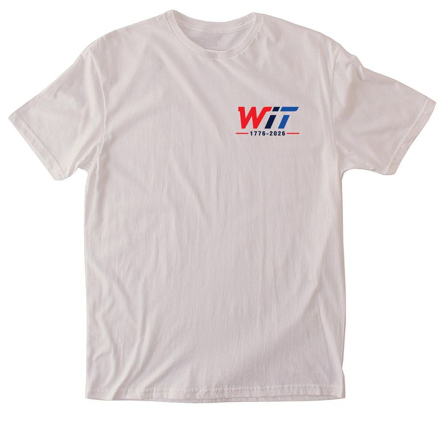 WIT RED WIT BLUE, a Ice Grey Softstyle Cotton Tee
