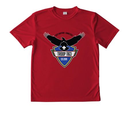 Troop 1163 T-shirts, a True Red Youth Performance Tee