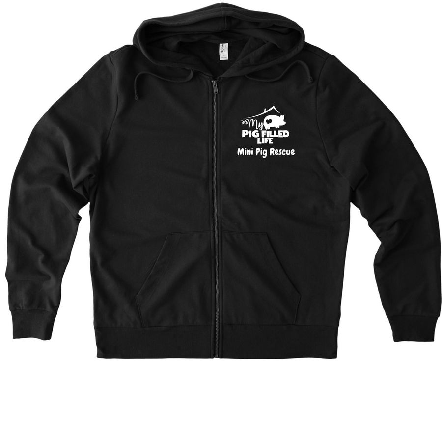 MPFL Logo Jacket, a Deep Black Allmade Organic French Terry Zip Up Hoodie