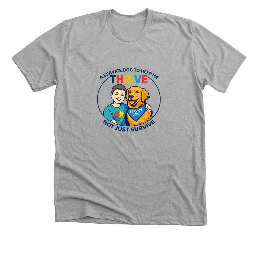Help Keep Connor Safe with a Service Dog, a Athletic Heather Premium Unisex Tee