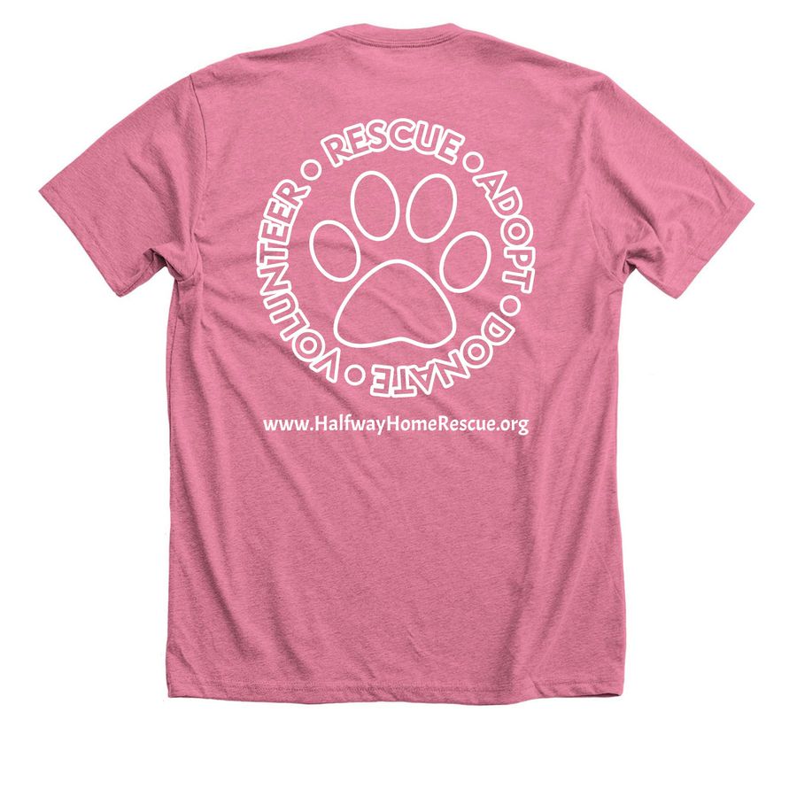 HHR Emergency Veterinary Fund, a Heather Mauve Premium Unisex Tee (back-view)