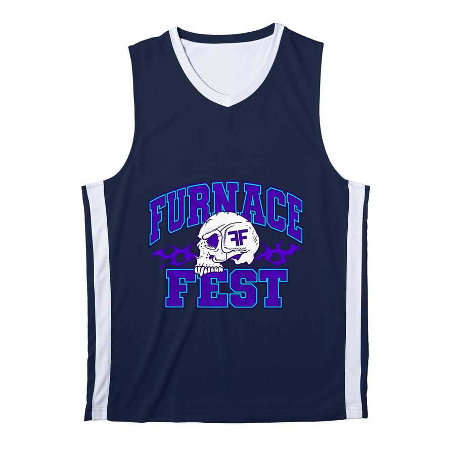 Furnace Fest Shirt 2026, a True Navy/ White Reversible Basketball Jersey