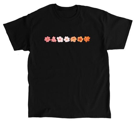 In Bloom - Pink and Orange, a Black Classic Unisex Tee