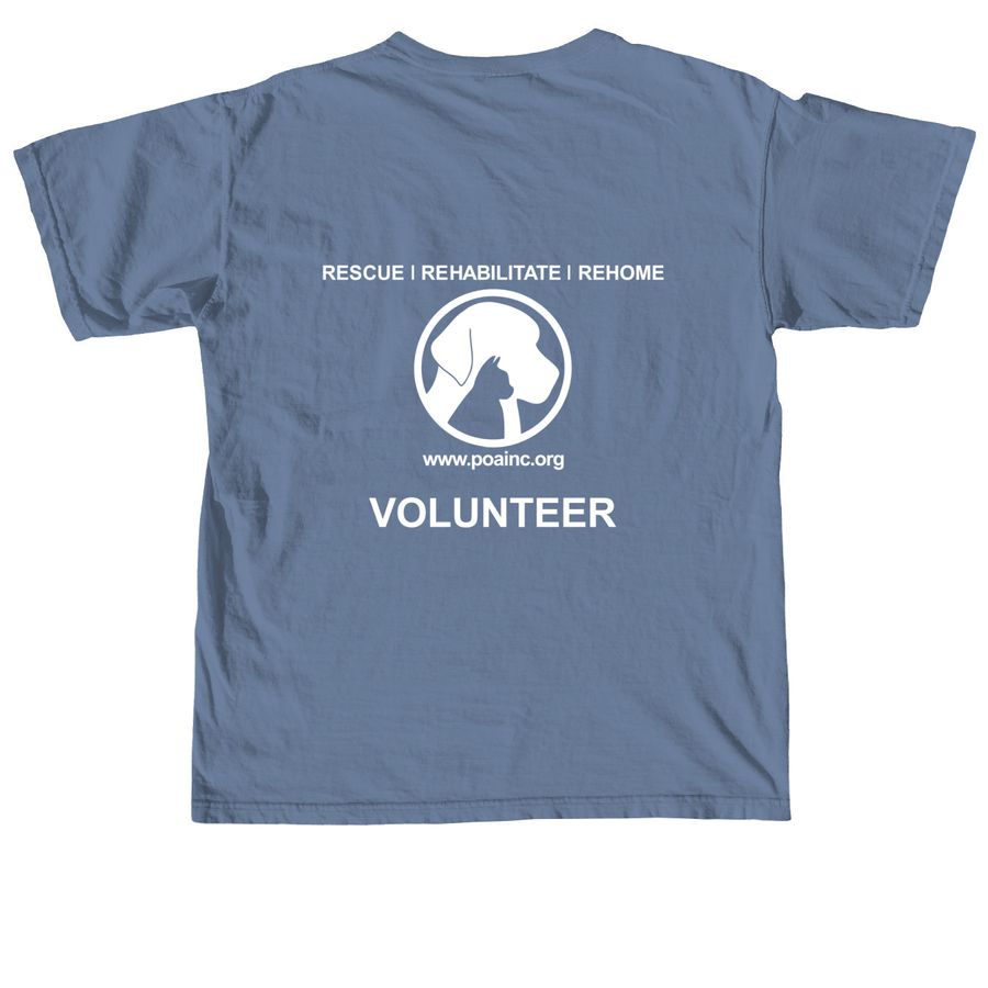 Protectors of Animals, a Blue Jean Comfort Colors Unisex Tee (back-view)