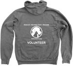 Protectors of Animals, a Deep Heather Zip Up Hoodie (back-view)