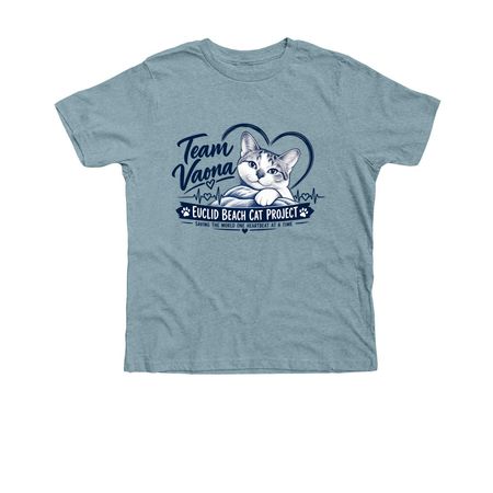 Team Vaona ~ Helping Cats Through Complex Med, a Heather Blue Lagoon Premium Youth Tee