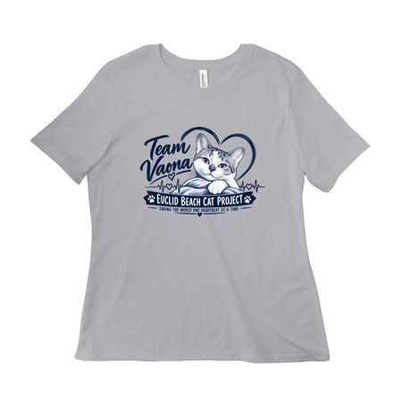 Team Vaona ~ Helping Cats Through Complex Med, a Solid Athletic Grey Women?s Relaxed Cotton Tee