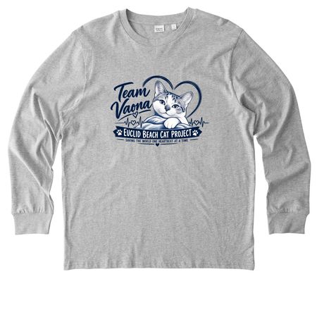 Team Vaona ~ Helping Cats Through Complex Med, a Heather Grey Stanley/Stella Unisex Creator 2.0 Long Sleeve Tee