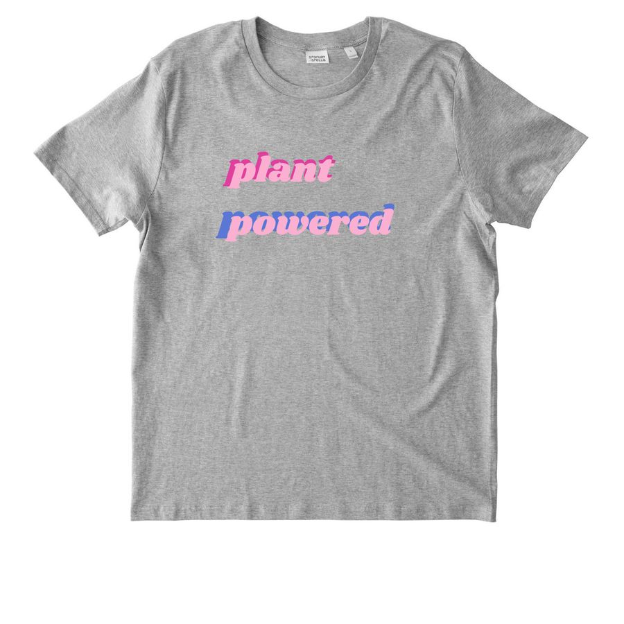 plant powered, a Heather Grey Stanley/Stella Unisex Rocker Tee
