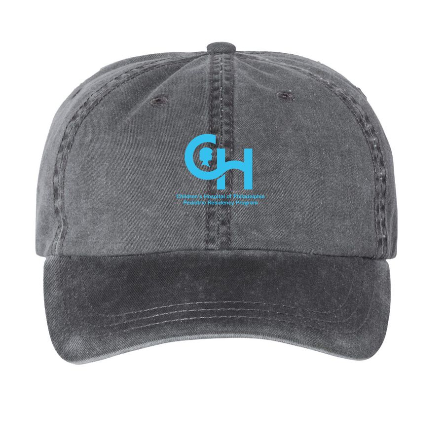 CHOP logo baseball hat, a Black Printed Pigment Dye Baseball Cap