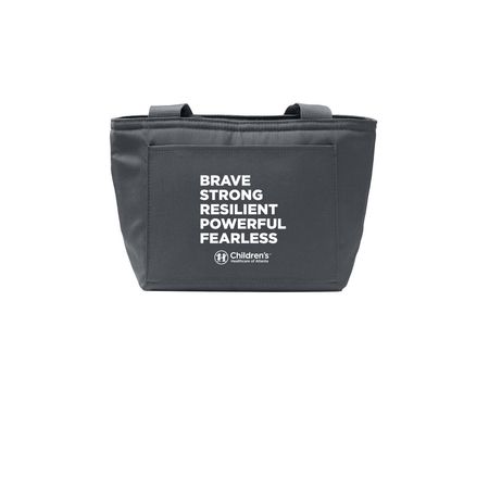 Brave, Strong Lunch Tote, a Grey Steel Insulated Lunch Tote