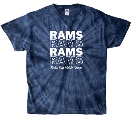 RAMS RAMS RAMS, a Navy Classic Tie Dye Tee