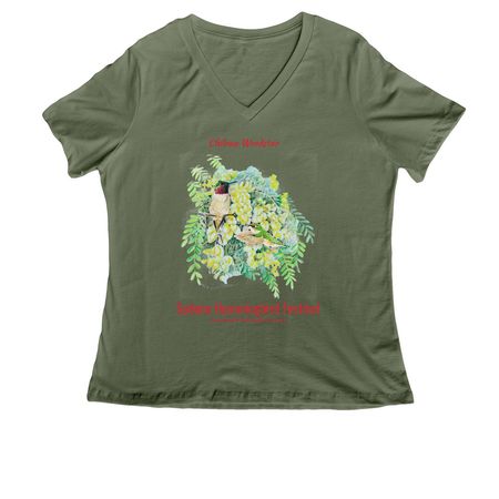 Chilean Woodstar 2026 Sedona Hummingbird Fest, a Military Green Women's Relaxed V-Neck Tee