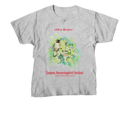 Chilean Woodstar 2026 Sedona Hummingbird Fest, a Sport Grey Youth Unisex Tee