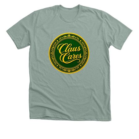 Claus Cares alternate&nbsp;, a Heather Sage Premium Unisex Tee