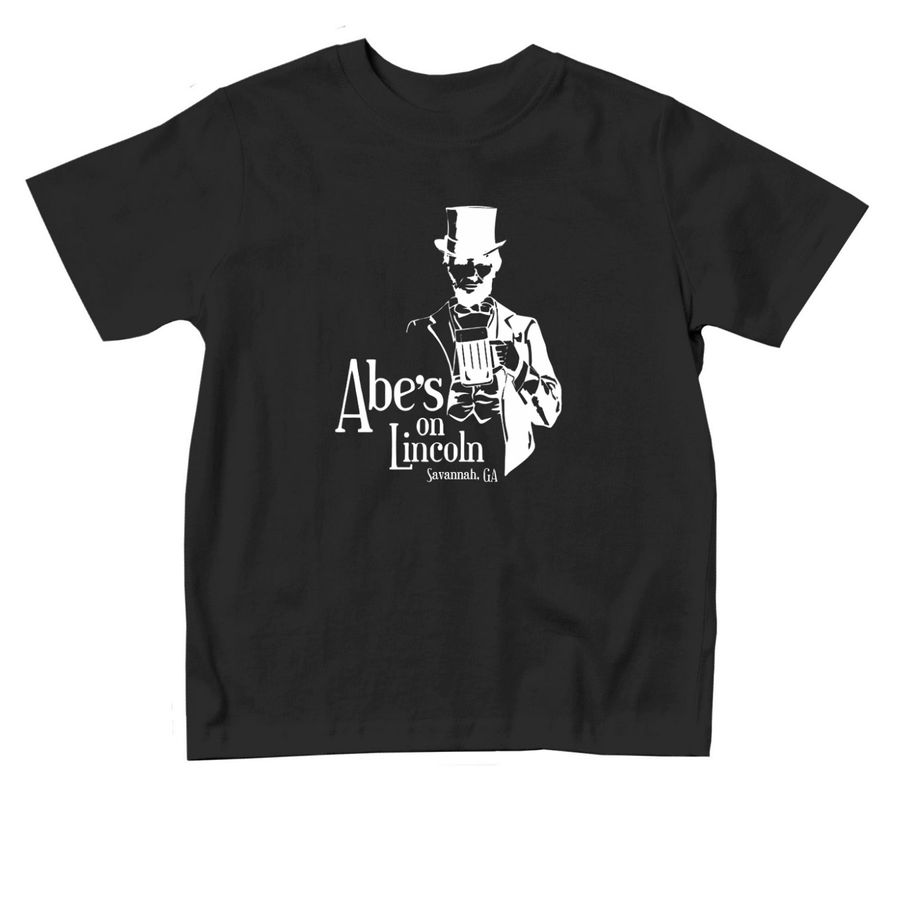 Little Abe's Classic - White Print, a Black Toddler Tee