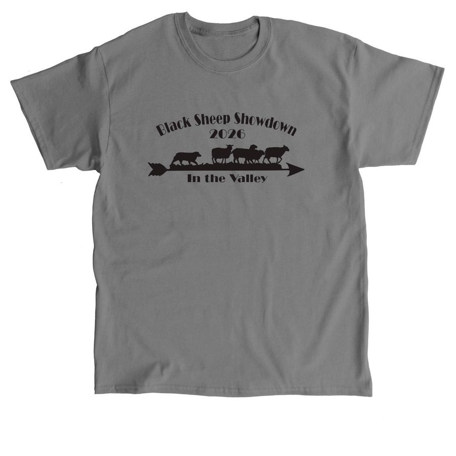 2026 Black Sheep Showdown (Front, Black Logo), a Charcoal Classic Unisex Tee