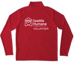 Volunteer Activewear, a True Red Unisex Performance Quarter Zip Pullover (back-view)