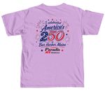 America250, Bar Harbor, a Neon Violet Comfort Colors Unisex Tee (back-view)