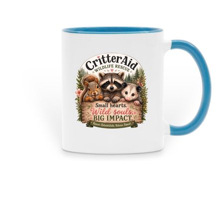 Small Hearts, a Light Blue Two-Tone Ceramic Mug