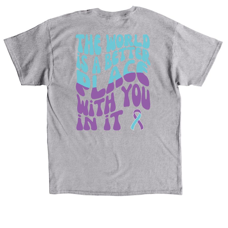 stay in the world, a Sport Grey Classic Unisex Tee (back-view)
